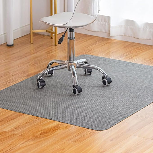 Baroyal Office Chair Mat for Hardwood Floor Under Desk Computer Rolling Chair Mat for Wood/Tile Floor Non-Slip Heavy Duty Desk Rug PVC Plastic Hard Floor Protector 36" x 48" (Gray)