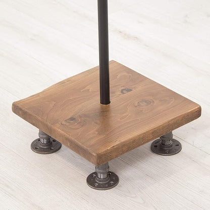 Industrial Pipe and Wood Clothes Rack 2-Way, Garment Rack, Clothing Rack, Closet Organizer, Clothing Storage and Display, Wood Shelving