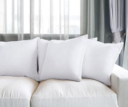Utopia Bedding Throw Pillows (Set of 4, White) – 22 x 22 Inches Down Alternative Pillows for Bed, Sofa, and Couch - Fluffy Decorative Stuffer Pillow for Indoors & Outdoors
