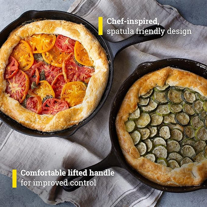 Lodge 12" Cast Iron Skillet - Chef Collection - Perfect Sear - Ergonomic Handles - Superior Heat Retention - Cast Iron Cookware & Skillet