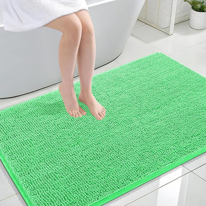 OLANLY Large Bathroom Rugs 47x32, Extra Soft Absorbent Chenille Bath Rugs, Rubber Backing Quick Dry, Machine Washable Bath Mats for Bathroom Floor, Tub and Shower, Home Decor Accessories, Mint Green