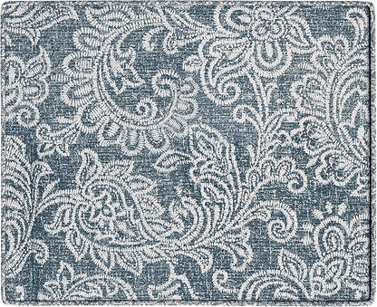 Spatial Order Home Decor | Dinah Collection Modern Storage Ottoman | Ottoman with Storage for Living Room & Bedroom(Blue Denim Jacobean Print)