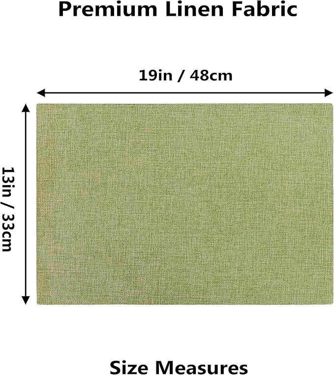 Home Brilliant Cloth Placemats Set of 6 Heat Resistant Dining Table Place Mats Kitchen Table Mats for Spring Holiday Dinner Decor, Grass Green