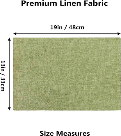 Home Brilliant Cloth Placemats Set of 6 Heat Resistant Dining Table Place Mats Kitchen Table Mats for Spring Holiday Dinner Decor, Grass Green