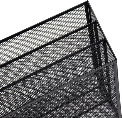 Mind Reader Vertical File Storage, Desktop Organizer, Workspace, Office, Metal Mesh, 12.5"L x 3.75"W x 11.5"H, Black