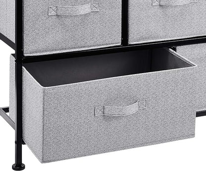 Amazon Basics Extra Wide Fabric 5-Drawer Storage Organizer Unit for Bedroom Closet, Black