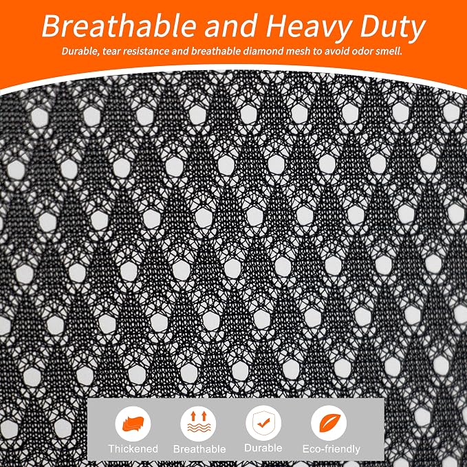 Polecasa Extra Heavy Duty Large Diamond Mesh Laundry Bags with Drawstring Closure & ID Tag, 2 Pack 24 x 36 inches Washable Storage Bag for College, Travel, Sports, Dorms, Black