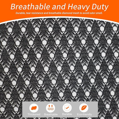 Polecasa Extra Heavy Duty Large Diamond Mesh Laundry Bags with Drawstring Closure & ID Tag, 2 Pack 24 x 36 inches Washable Storage Bag for College, Travel, Sports, Dorms, Black