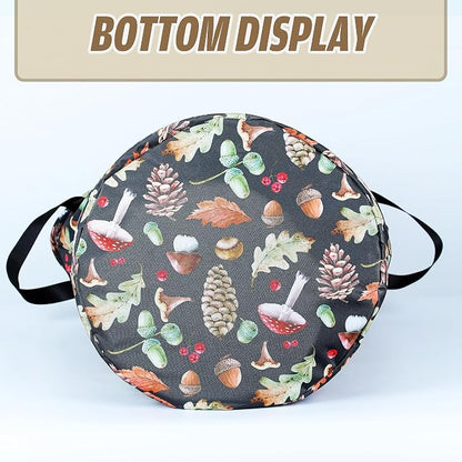 Vintage Mushrooms Laundry Basket Forest Plants Foldable Oxford Cloth Funny Tote Bag Laundry Hamper Clothes Storage Bucket Organizer For Bathroom/Laundry Storage/Bedroom 18.9x16.5 Inch