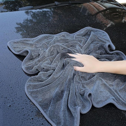JOYMOOP Microfiber Towels for Cars, 3 Pack 35.4" x 23.6" Car Drying Towel, Dark Gray Reusable Car Towel, Quick Drying Car Microfiber Cleaning Cloth for RVs, SUVs, Trucks