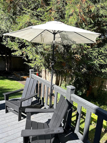 | Patio Umbrella Holder | 2 Piece Split Design | Outdoor Umbrella Base and Mount | Attaches to Railing Maximizing Patio Space and Shade