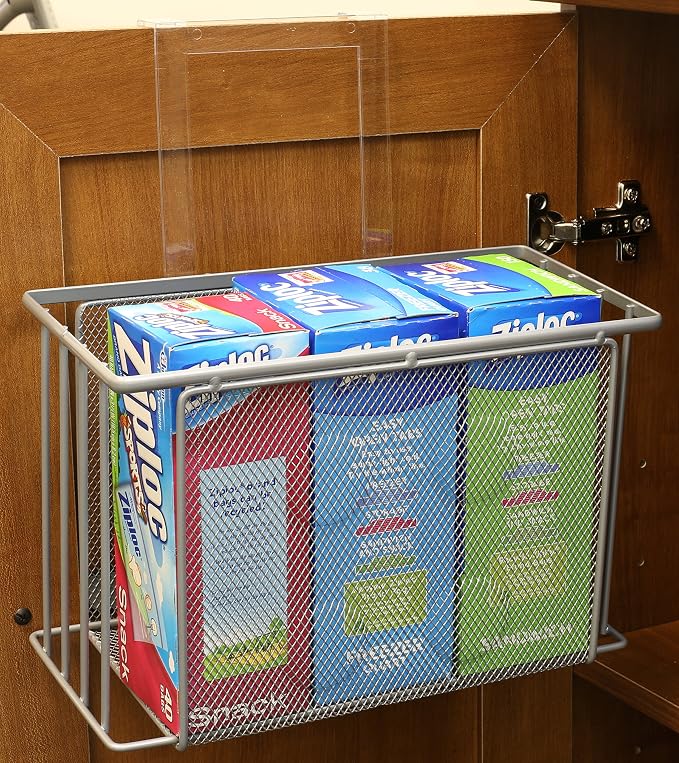 Deco Brothers Over Cabinet Door Organizer, Silver