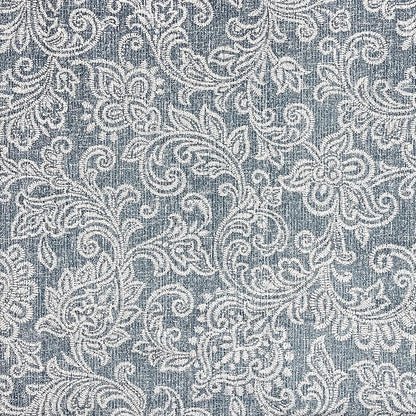 Spatial Order Home Decor | Dinah Collection Modern Storage Ottoman | Ottoman with Storage for Living Room & Bedroom(Blue Denim Jacobean Print)